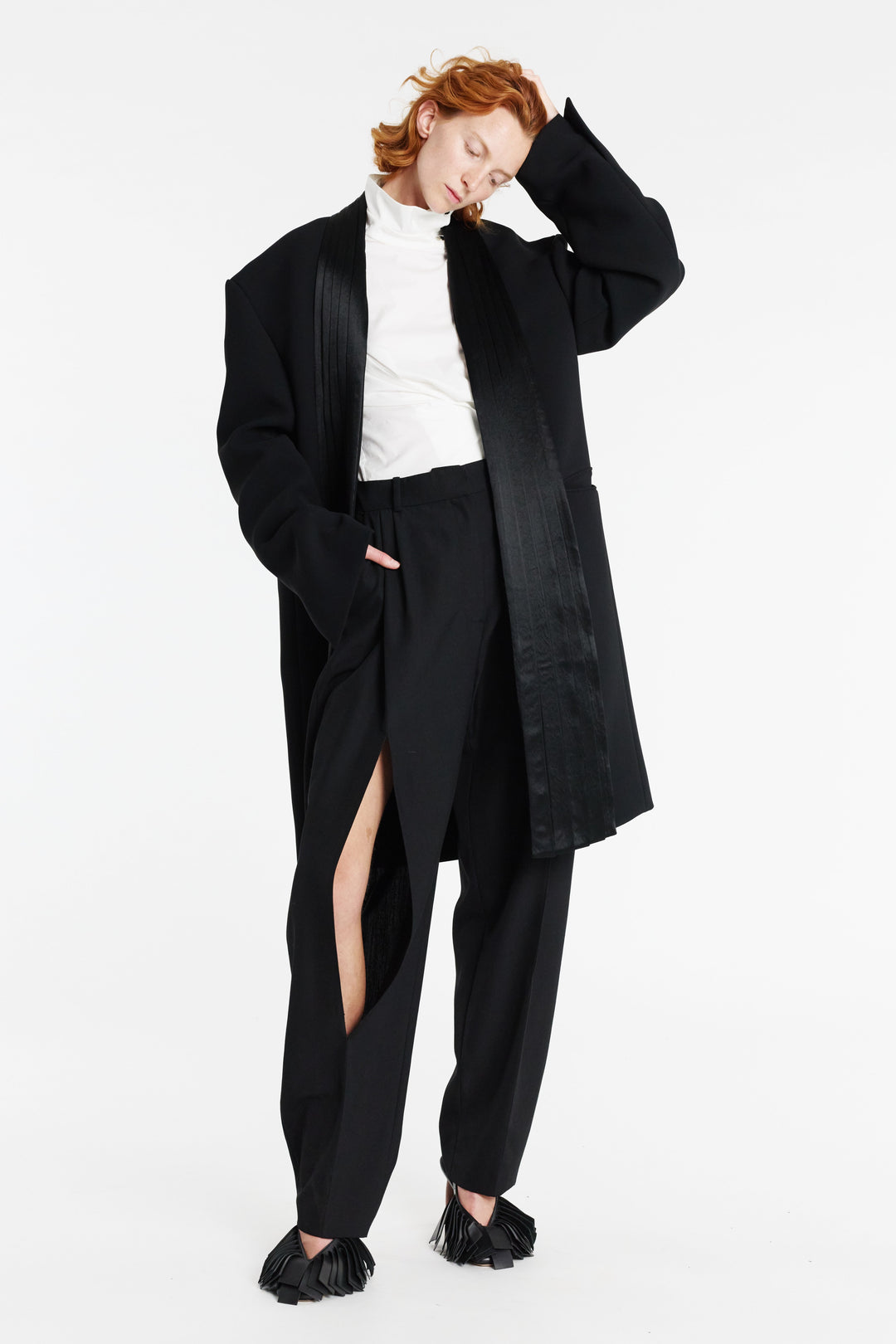 Cummerbund Collar Tuxedo Jacket Black