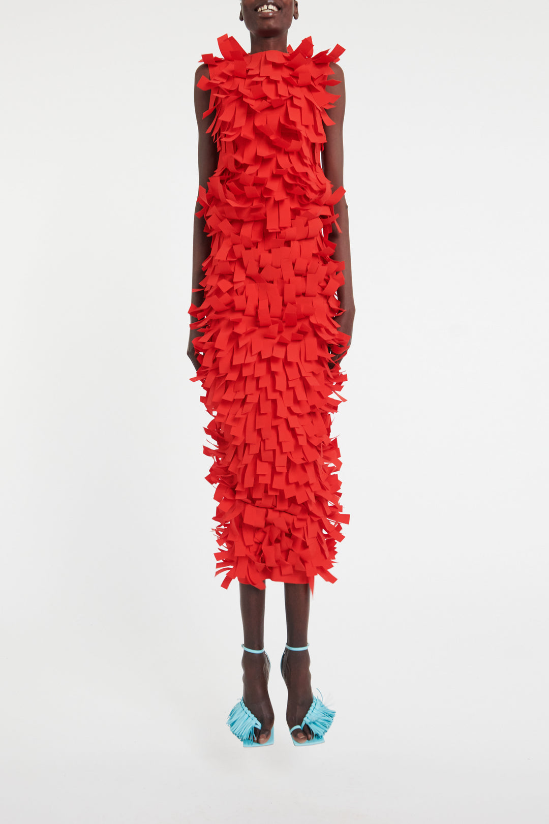 Multi Rectangle Skirt Red