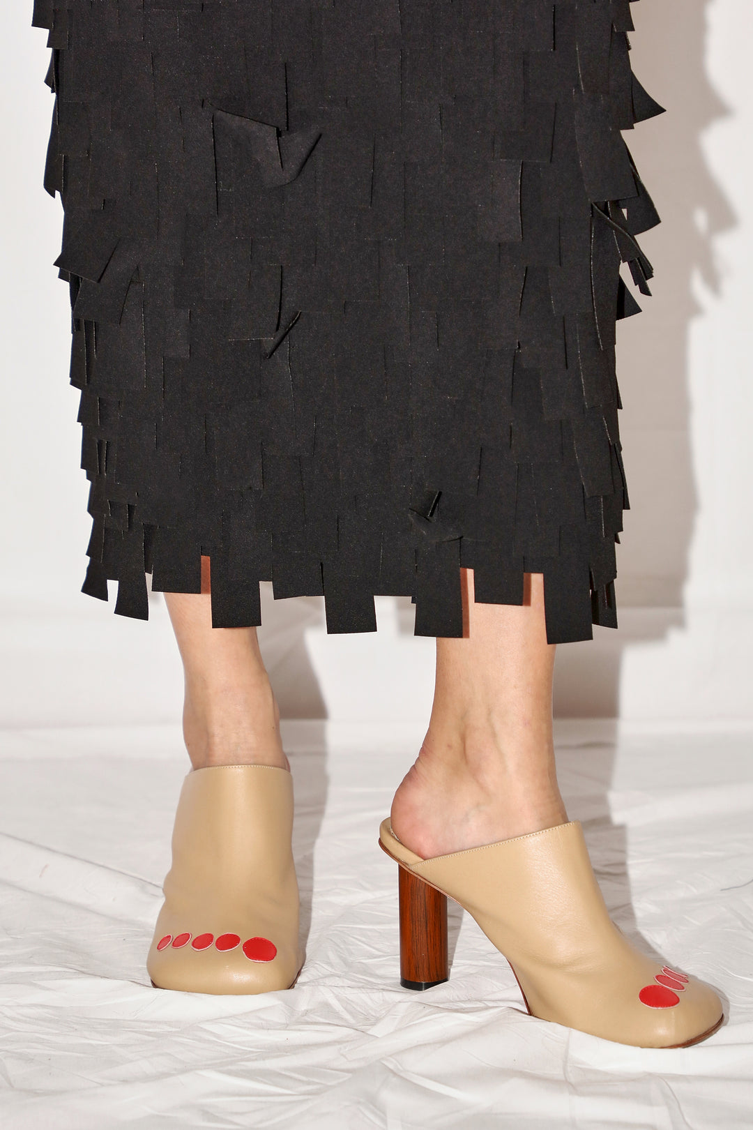 Multi Rectangle Halterneck Midi Dress Black