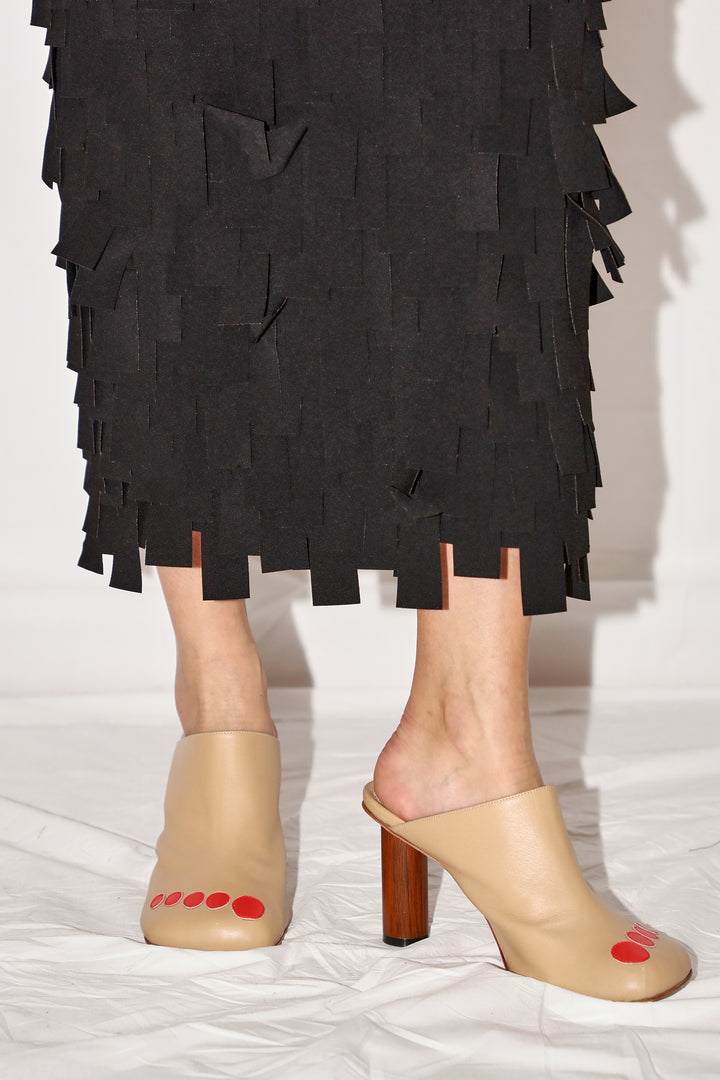 Multi Rectangle Halterneck Midi Dress Black