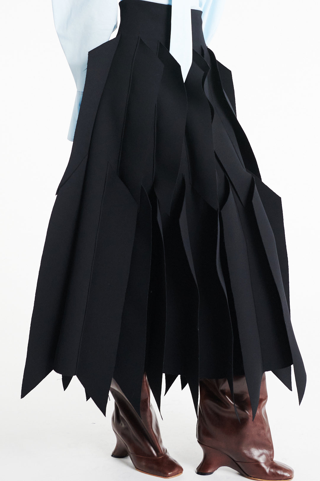 Skirt With Panel Applique Black