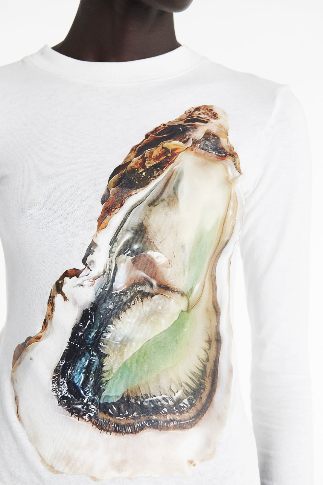 売れ筋商品|||アウェイク モード Tシャツ レディース トップス OYSTER GRAPHIC LONG SLEEVE TEE - Long sleeved top - off white Oyster Long Sleeve Tee Off White | Luxury Womenswear