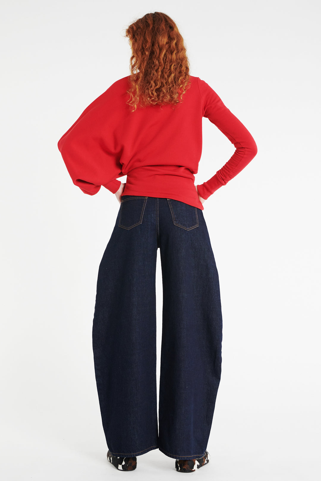 Slouched Sleeve Sweatshirt Red
