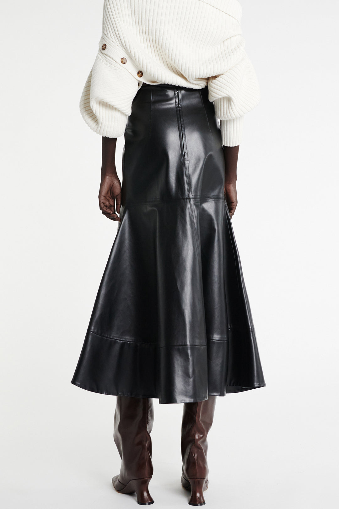 Flared Hem Skirt Black