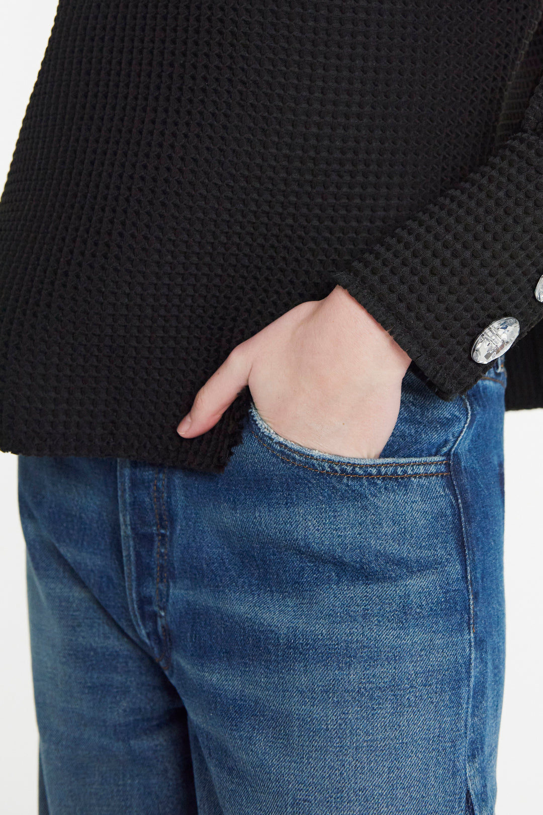 Recycled Jeans With Side Inserts Blue