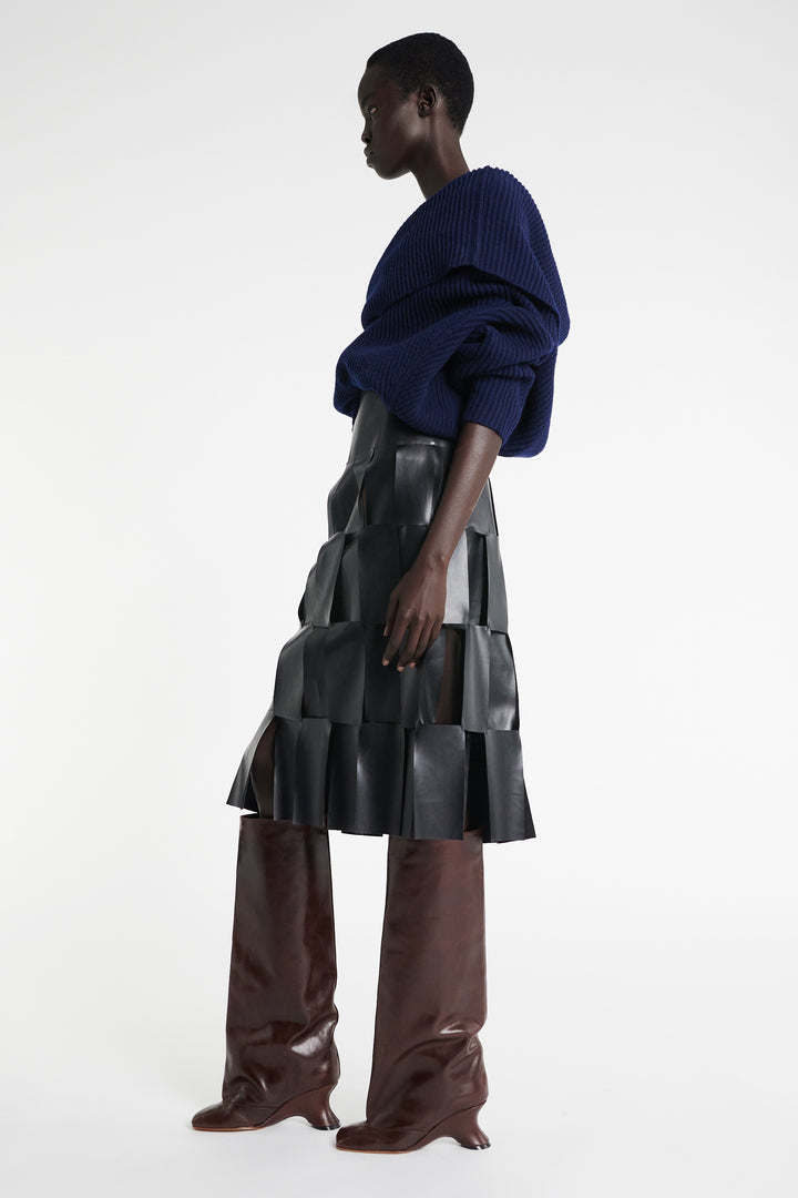 Midi Multi Rectangle Skirt Black