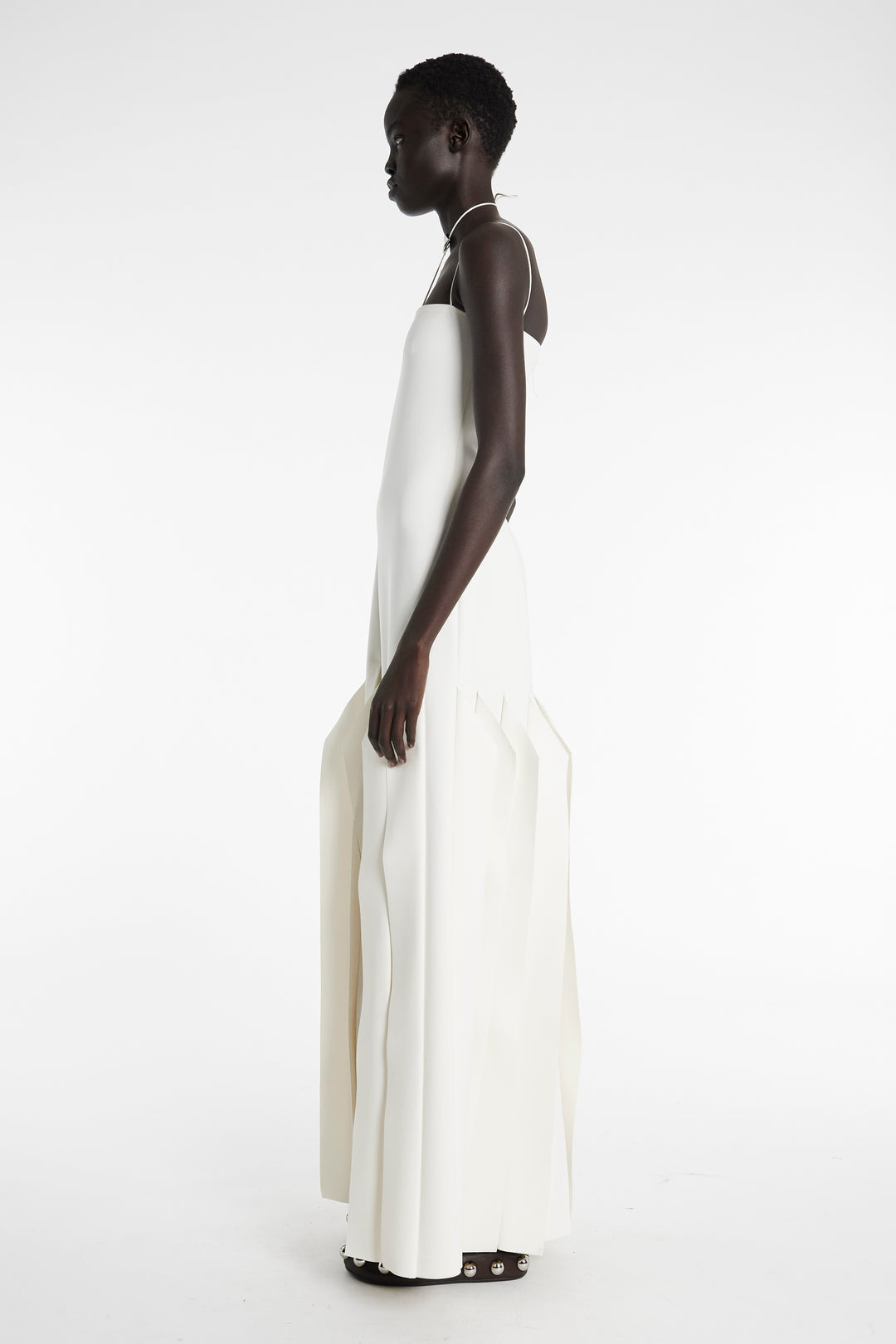 Full Length Lip Choker Dress Ivory