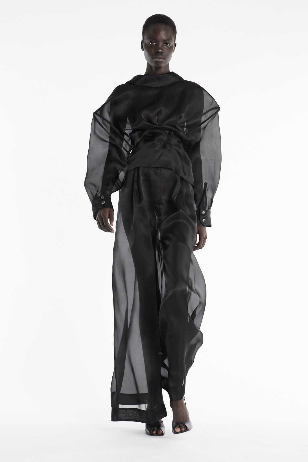 Organza Twisted Shirt Black