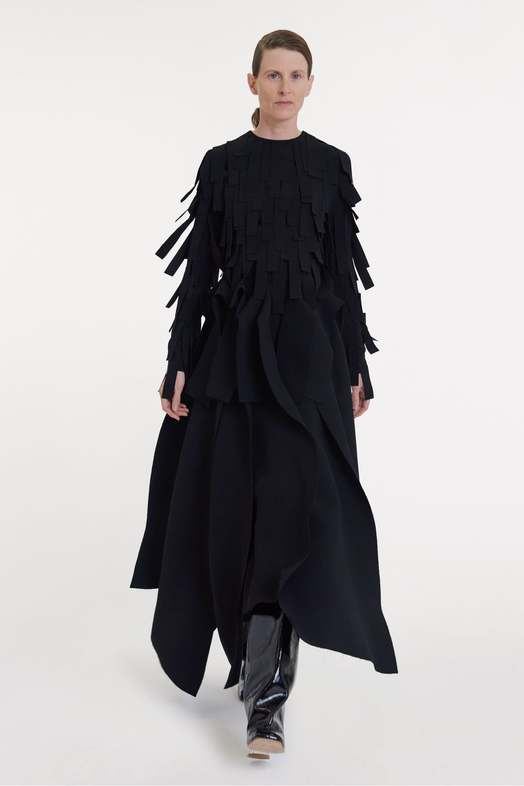 Multiple Asymmetric Panels Skirt Black