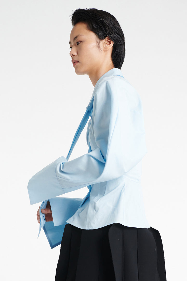 Puff Sleeve Shirt Light Blue