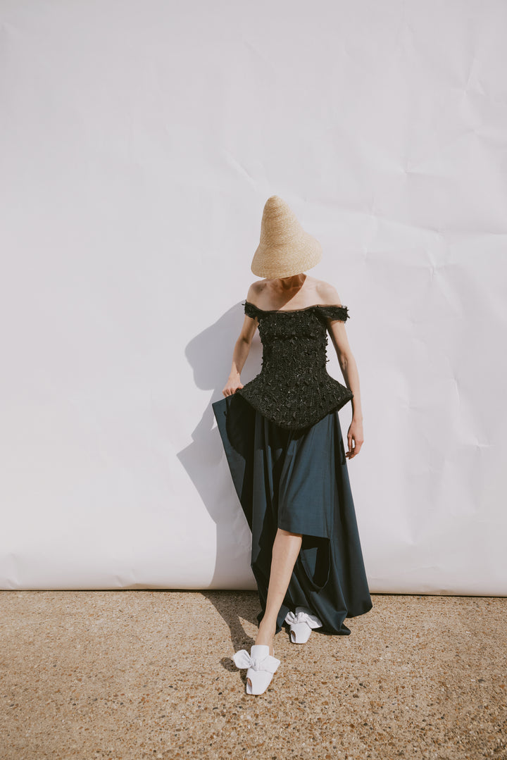 Tim Open Toe Shoes With Bow White