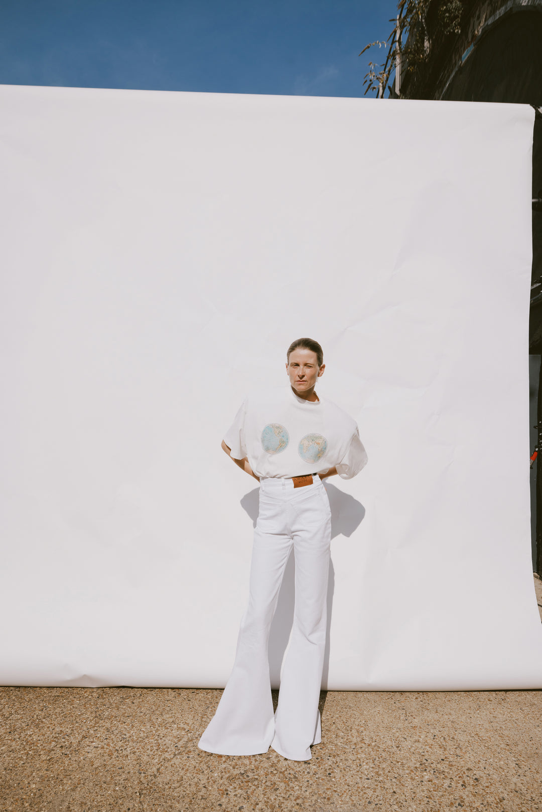 Flared Mirror Jeans White