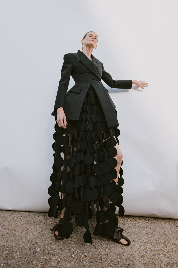 Basque Multicircle Skirt Black