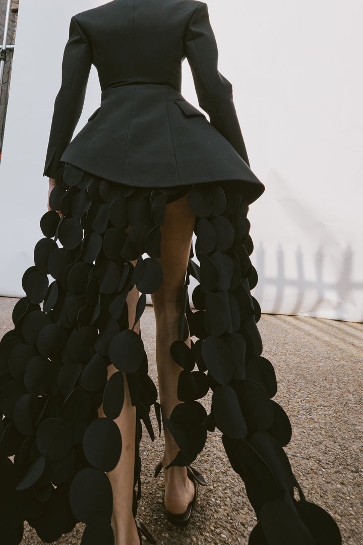 Basque Multicircle Skirt Black