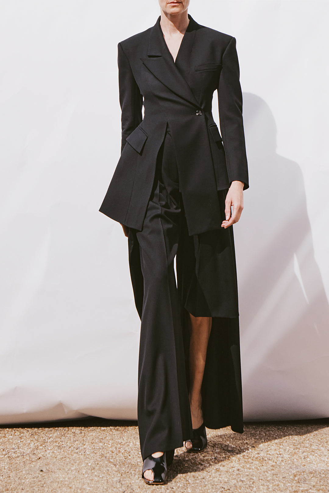 Asymmetric Volume-Contrast Jacket Dark Navy