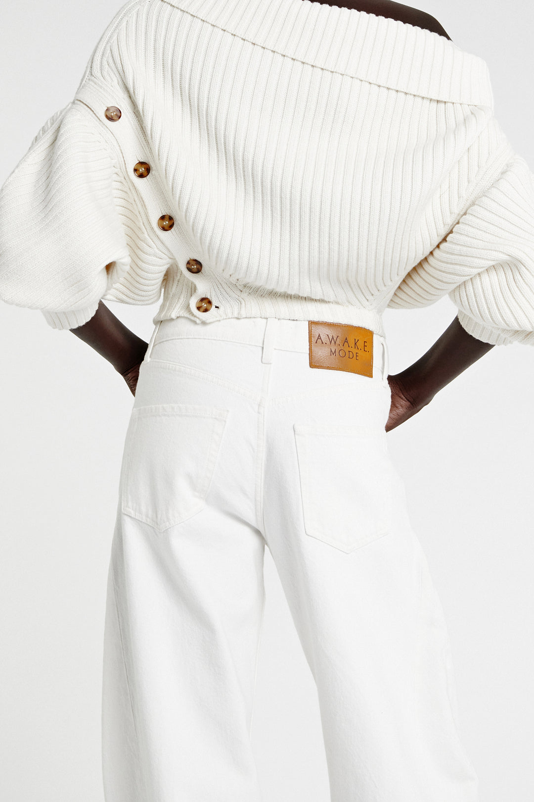 Denim Jeans With Inserts White Denim