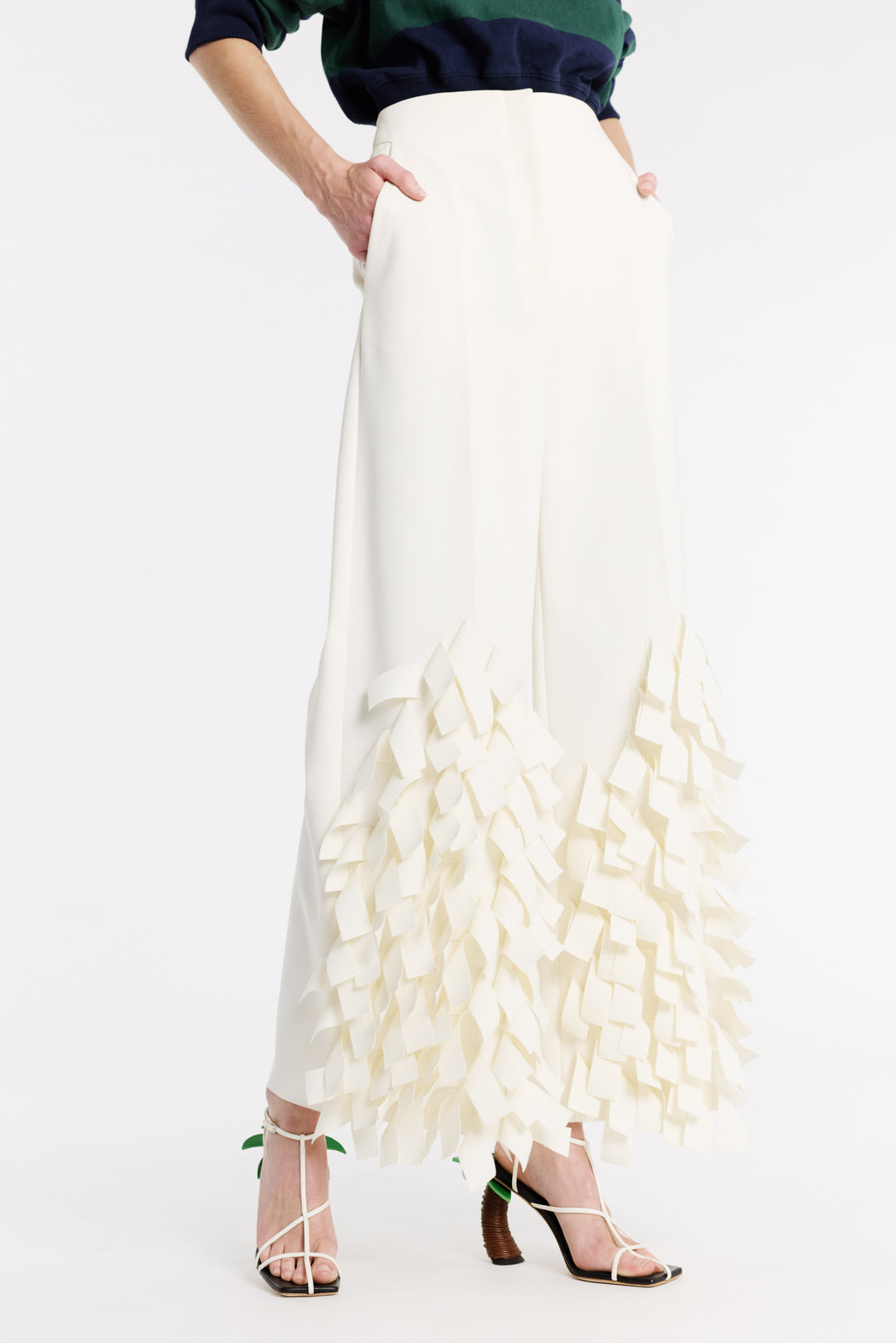 Culottes With Rectangle Detail Ivory