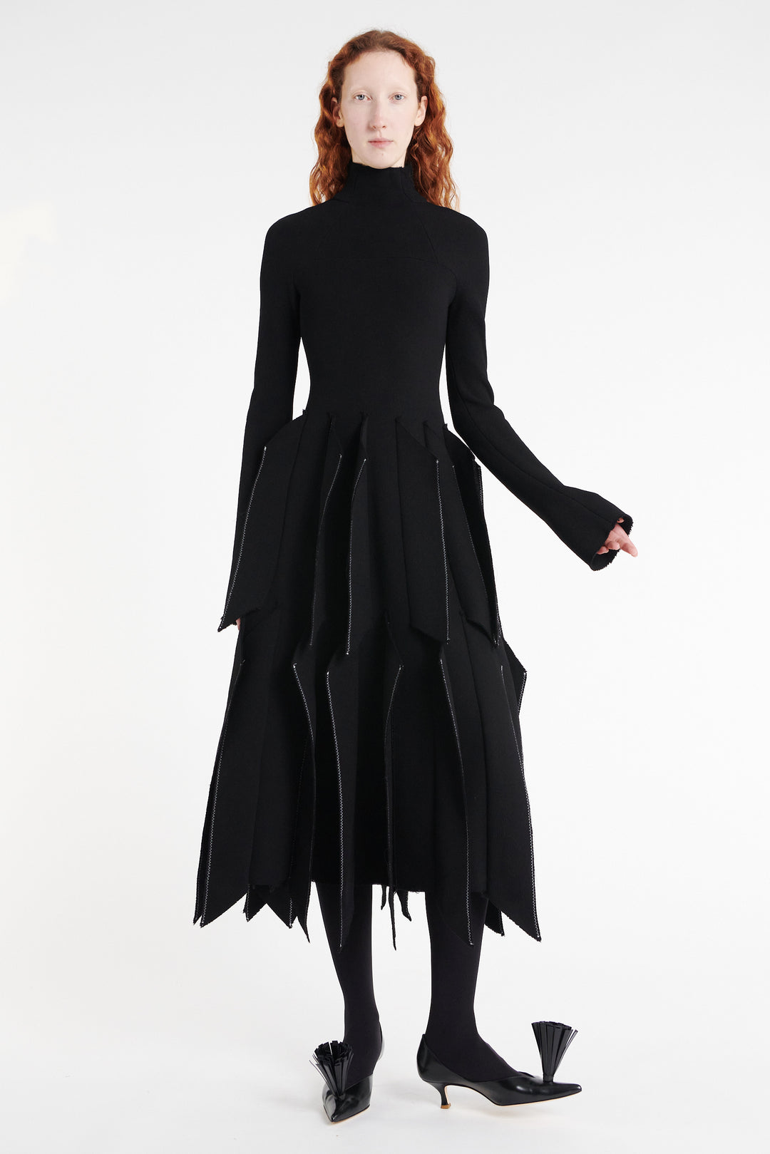 Dress With Panels Black | Luxury Womenswear