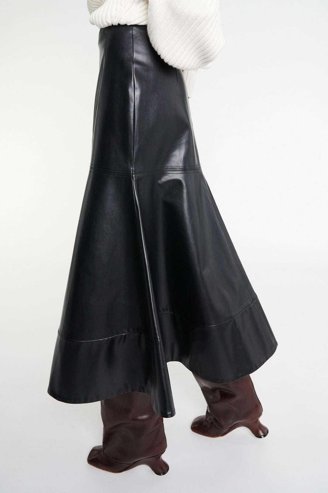 Flared Hem Skirt Black