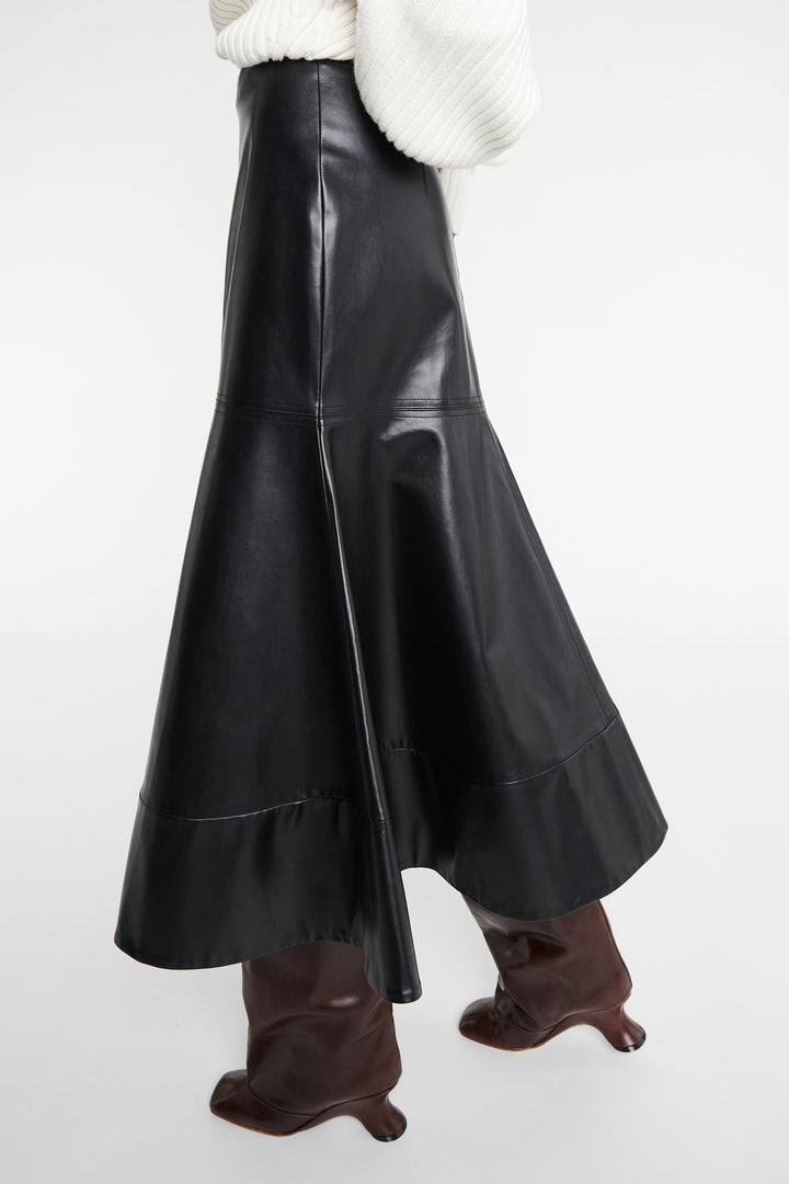 Flared Hem Skirt Black