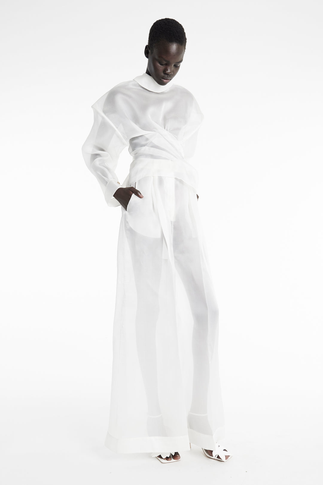 Organza Twisted Shirt White