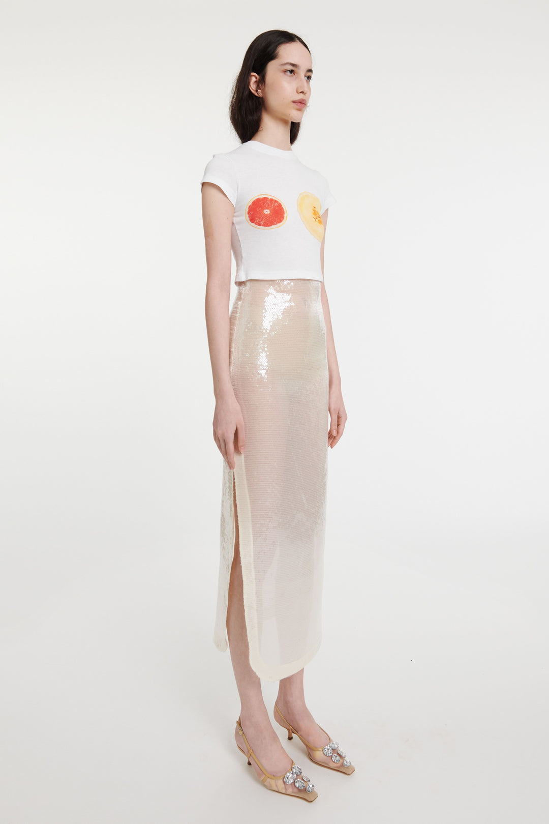 Sequined Skirt Ivory