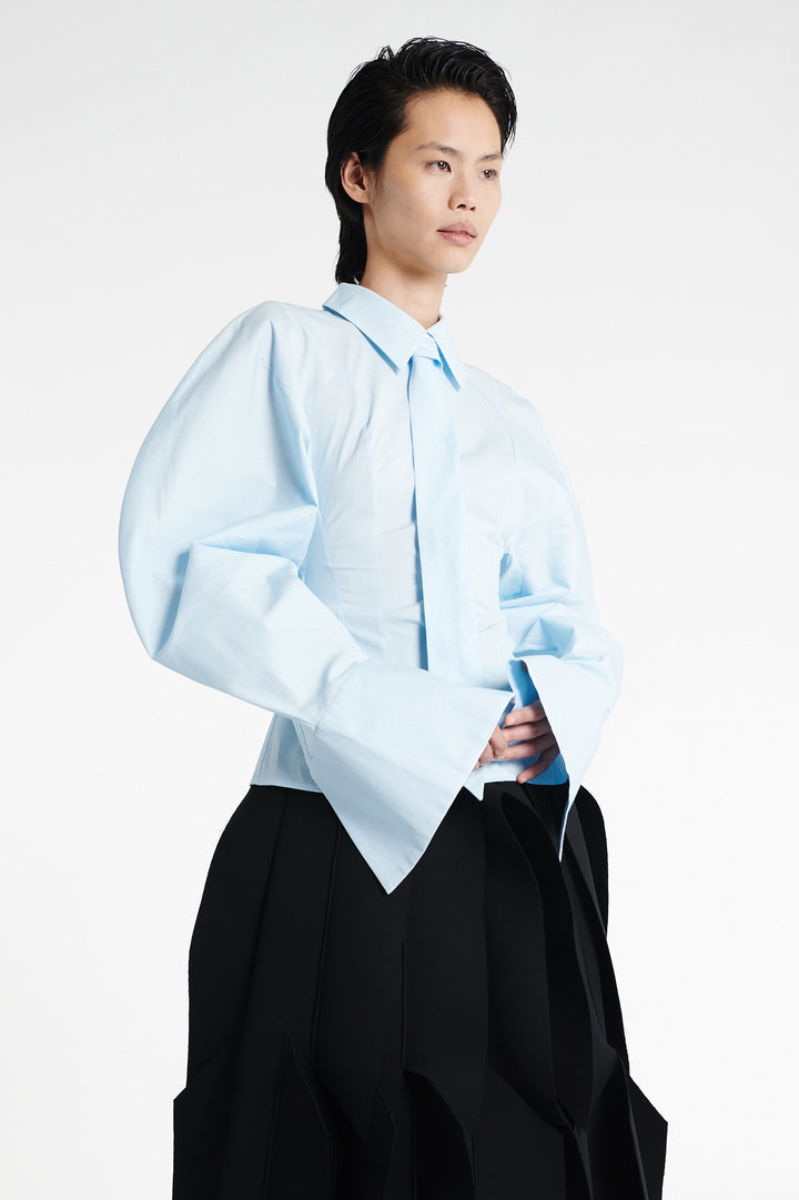 Puff Sleeve Shirt Light Blue