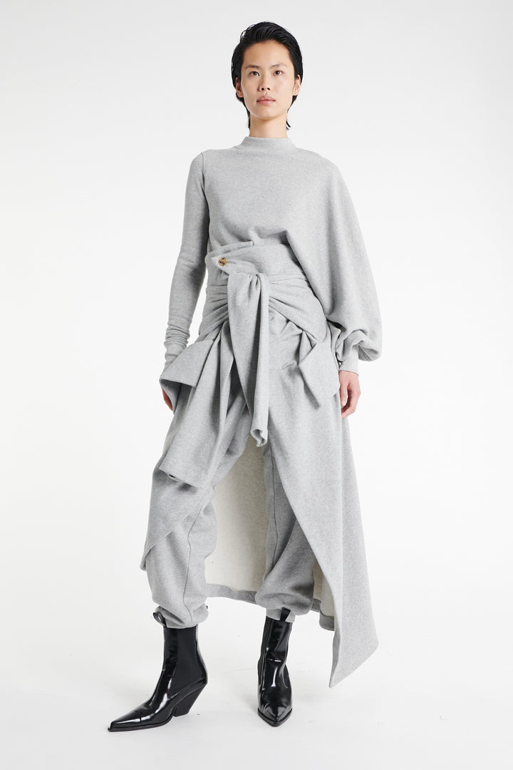 Jersey Slouched Sleeve Sweatshirt Grey Melange