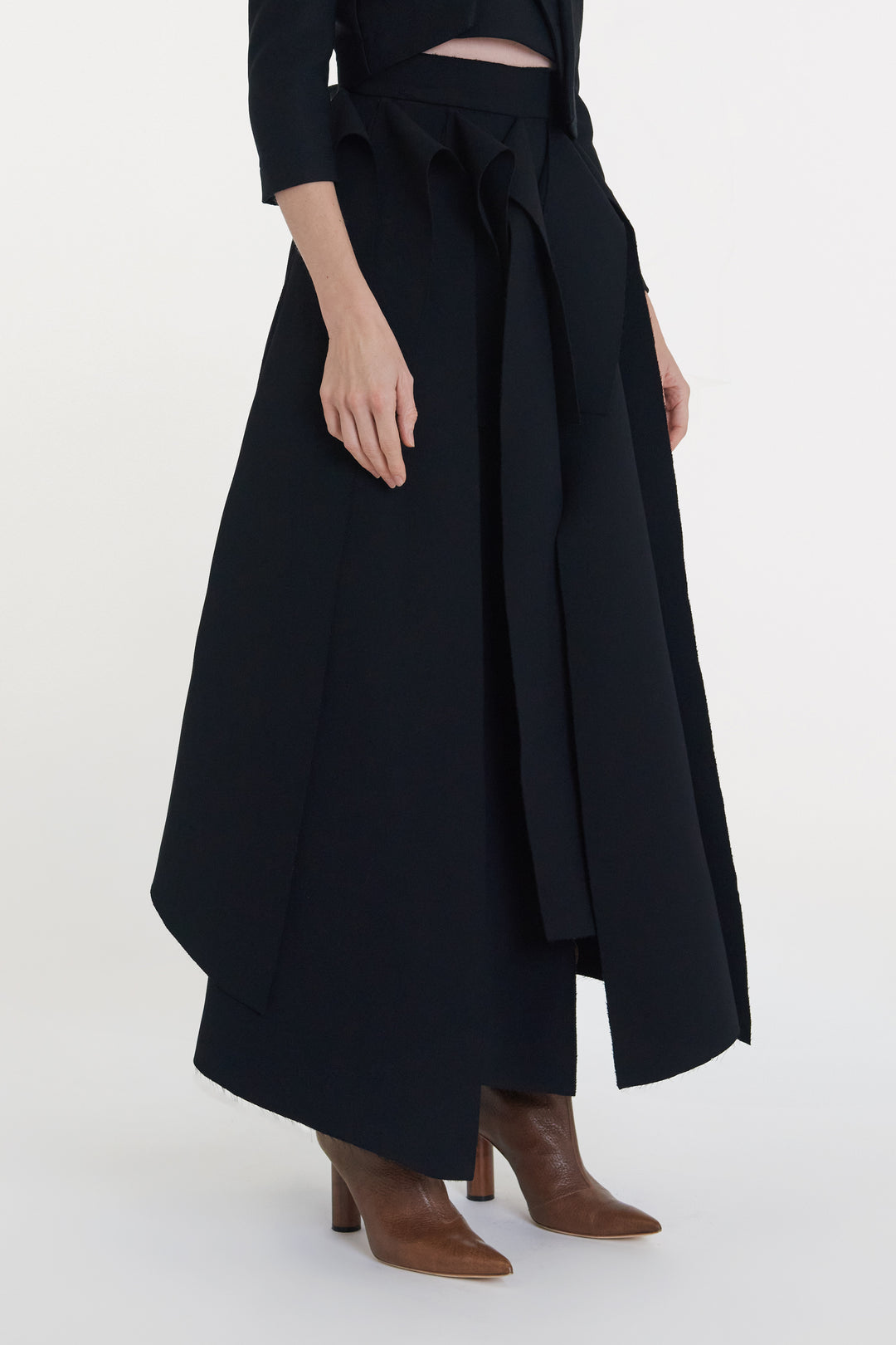 Multiple Asymmetric Panels Skirt Black | Luxury Womenswear