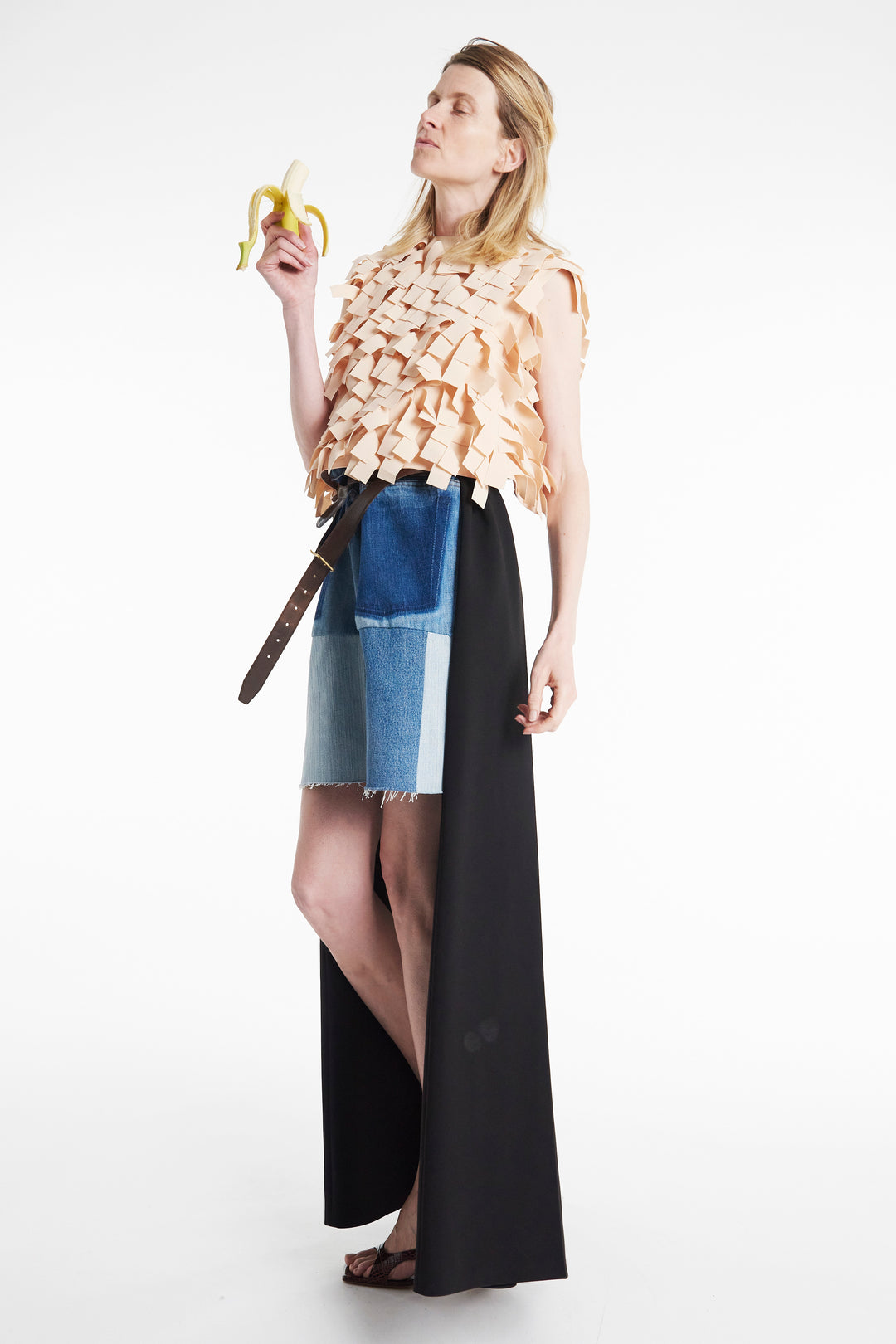 Top With Rectangle Detail Nude