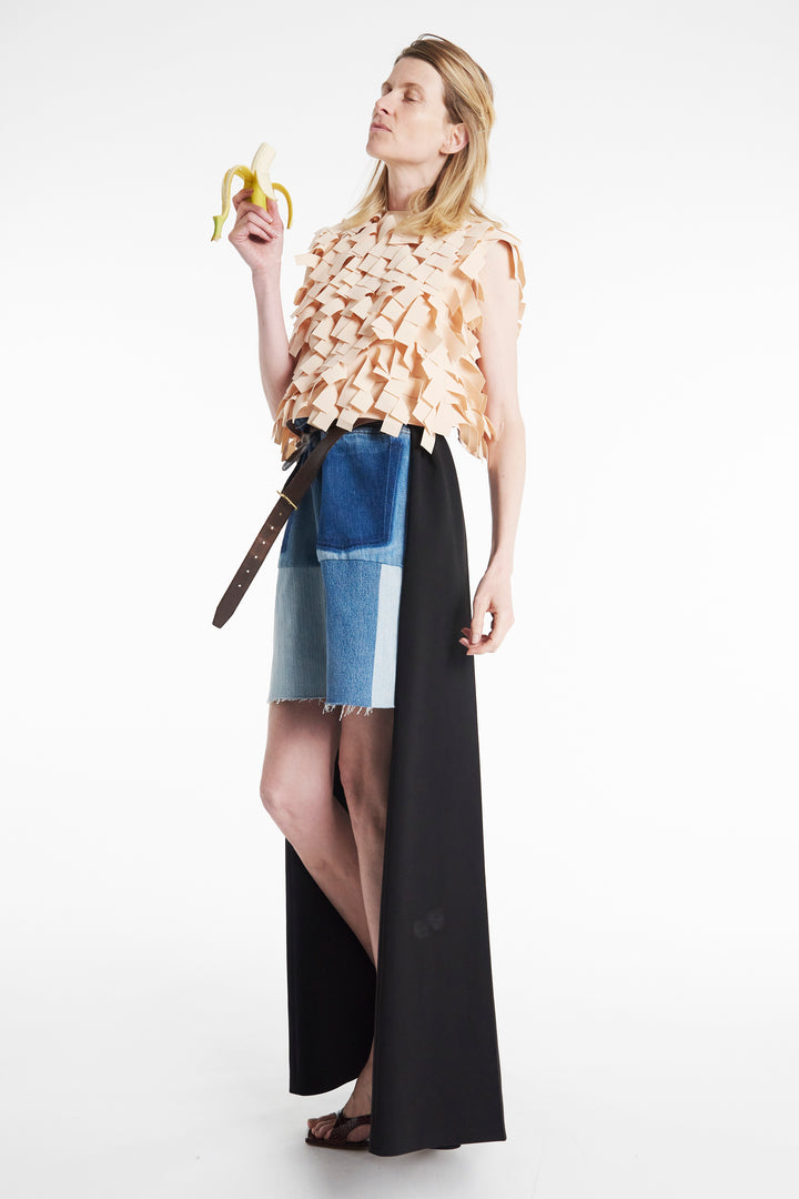 Top With Rectangle Detail Nude