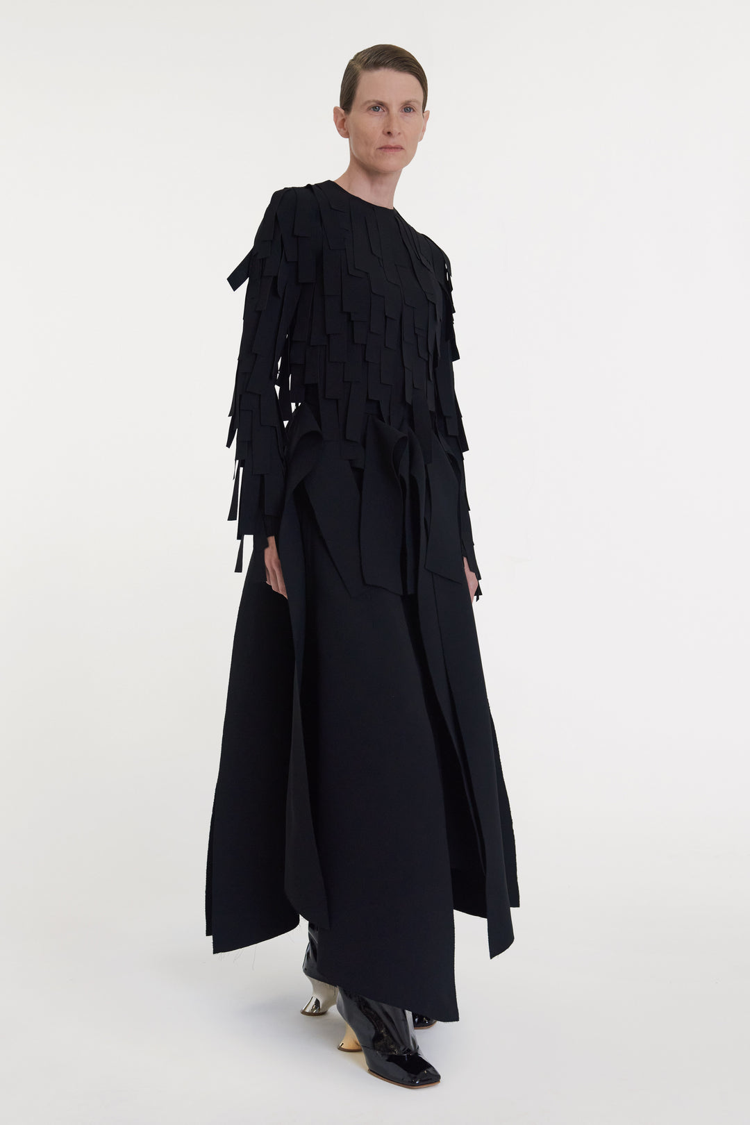 Multiple Asymmetric Panels Skirt Black