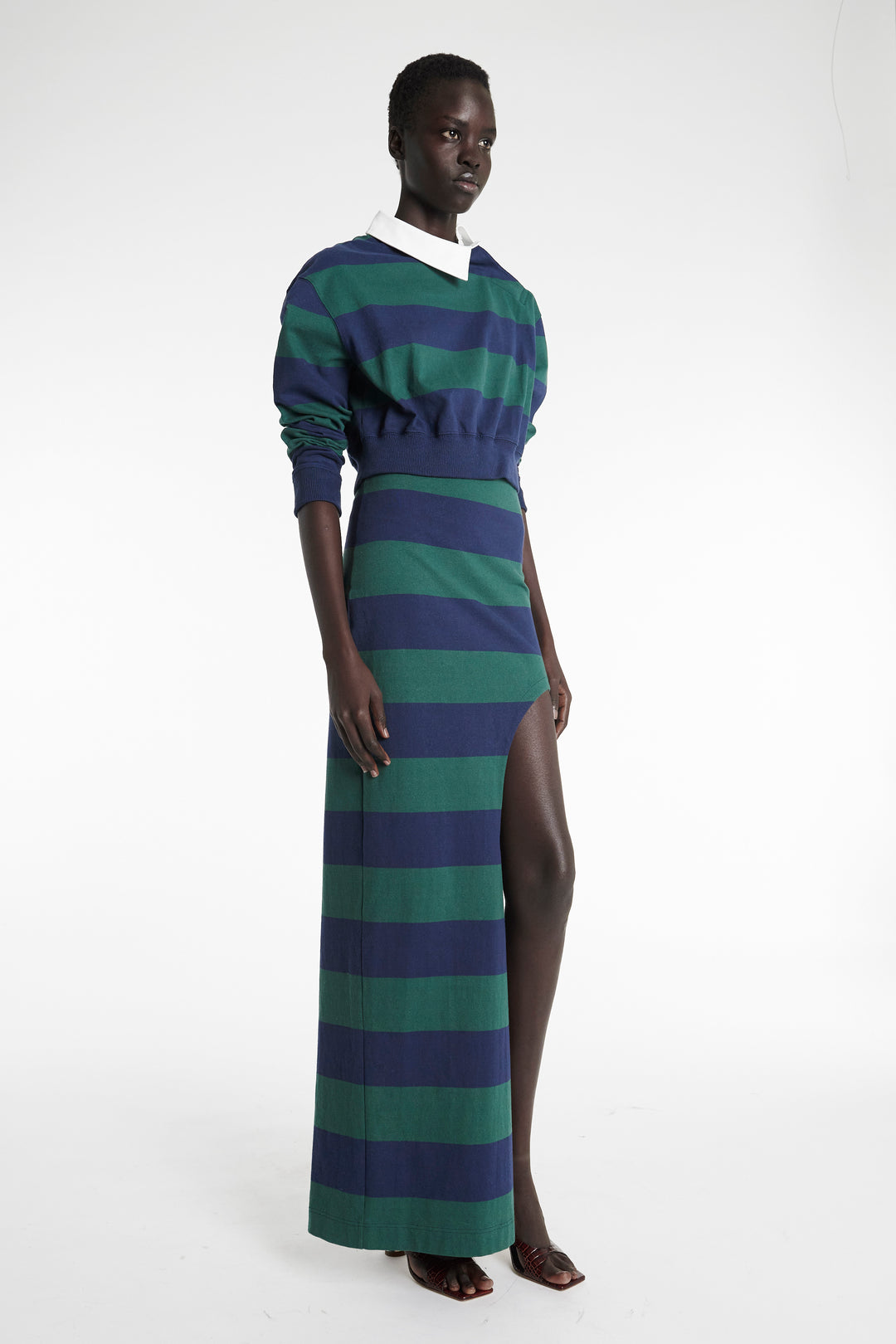 Twisted Collar Rugby Jersey Emerald Green Navy