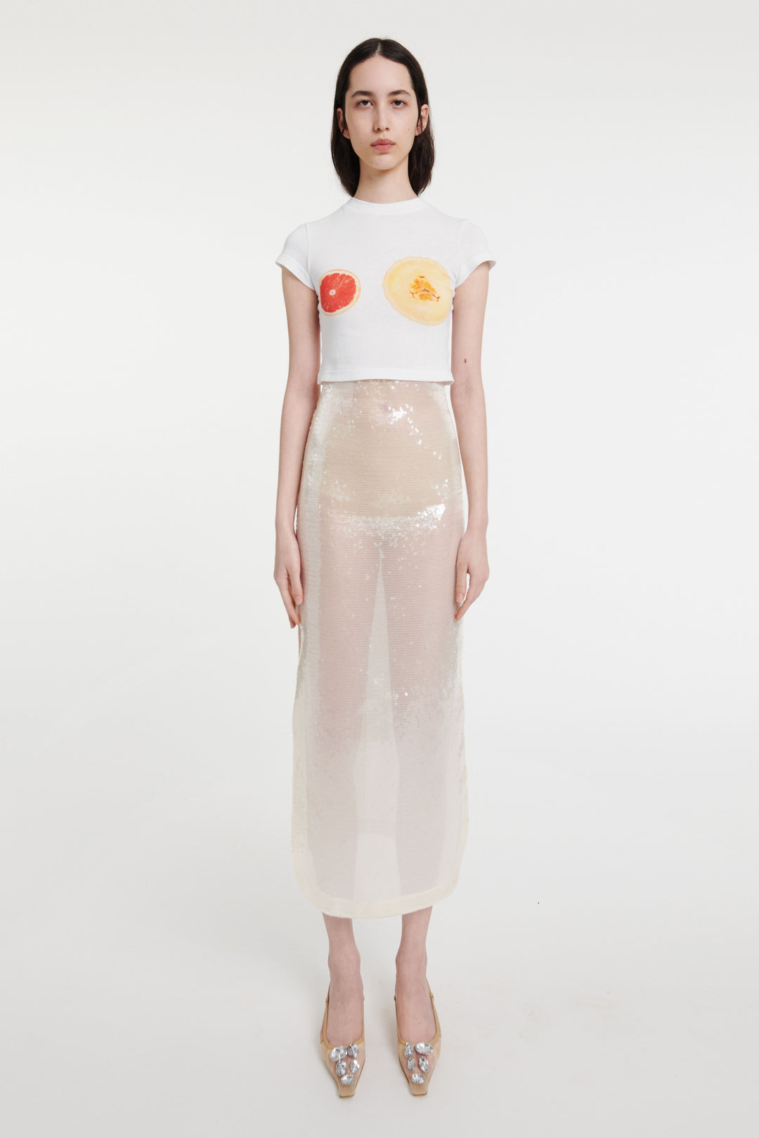 Sequined Skirt Ivory