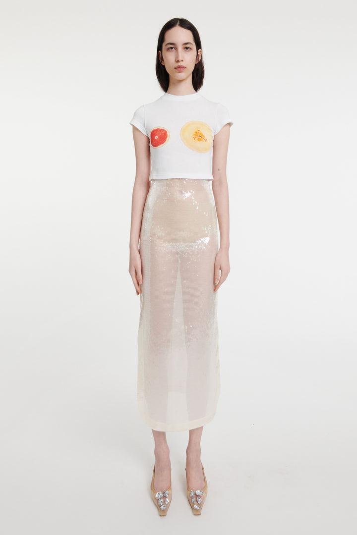 Sequined Skirt Ivory
