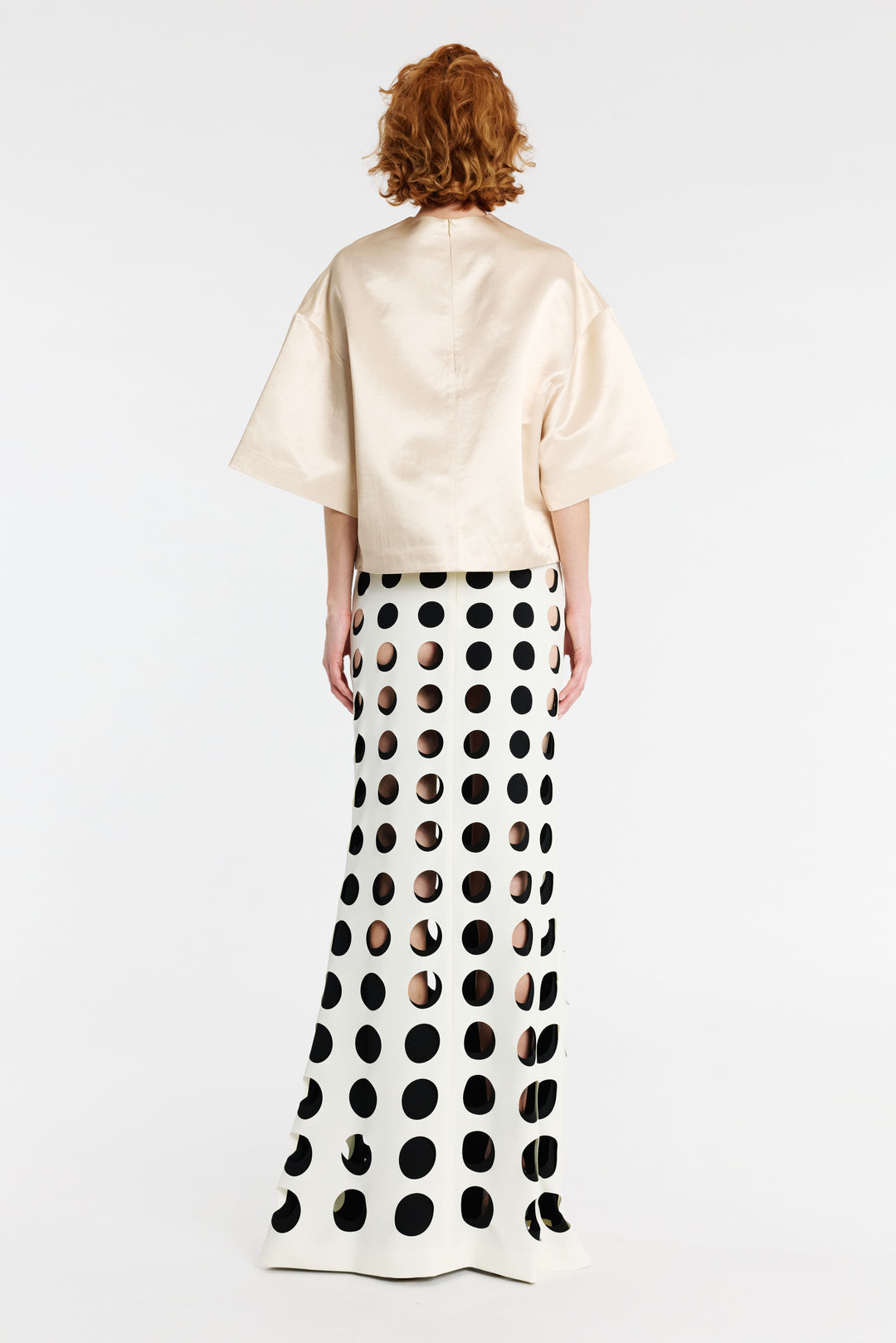 Boiled Egg Satin Top Peach