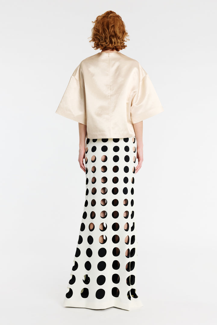 Boiled Egg Satin Top Peach