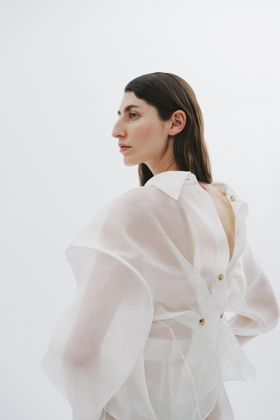 Organza Twisted Shirt White