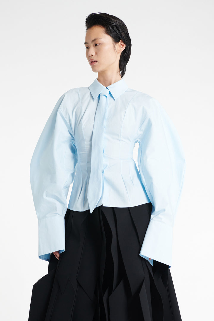 Puff Sleeve Shirt Light Blue