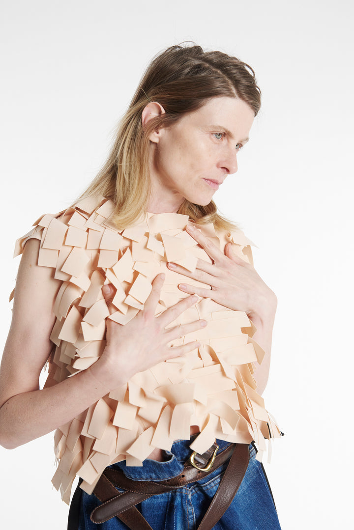 Top With Rectangle Detail Nude