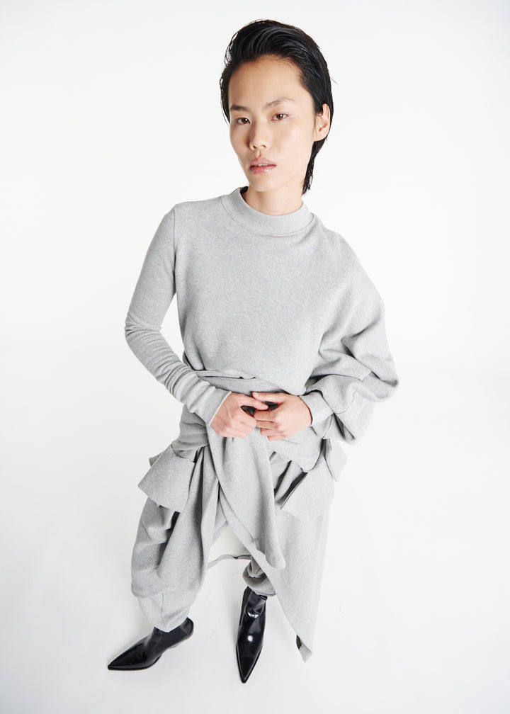 Jersey Jogger With Attached Shirt Skirt Grey Melange