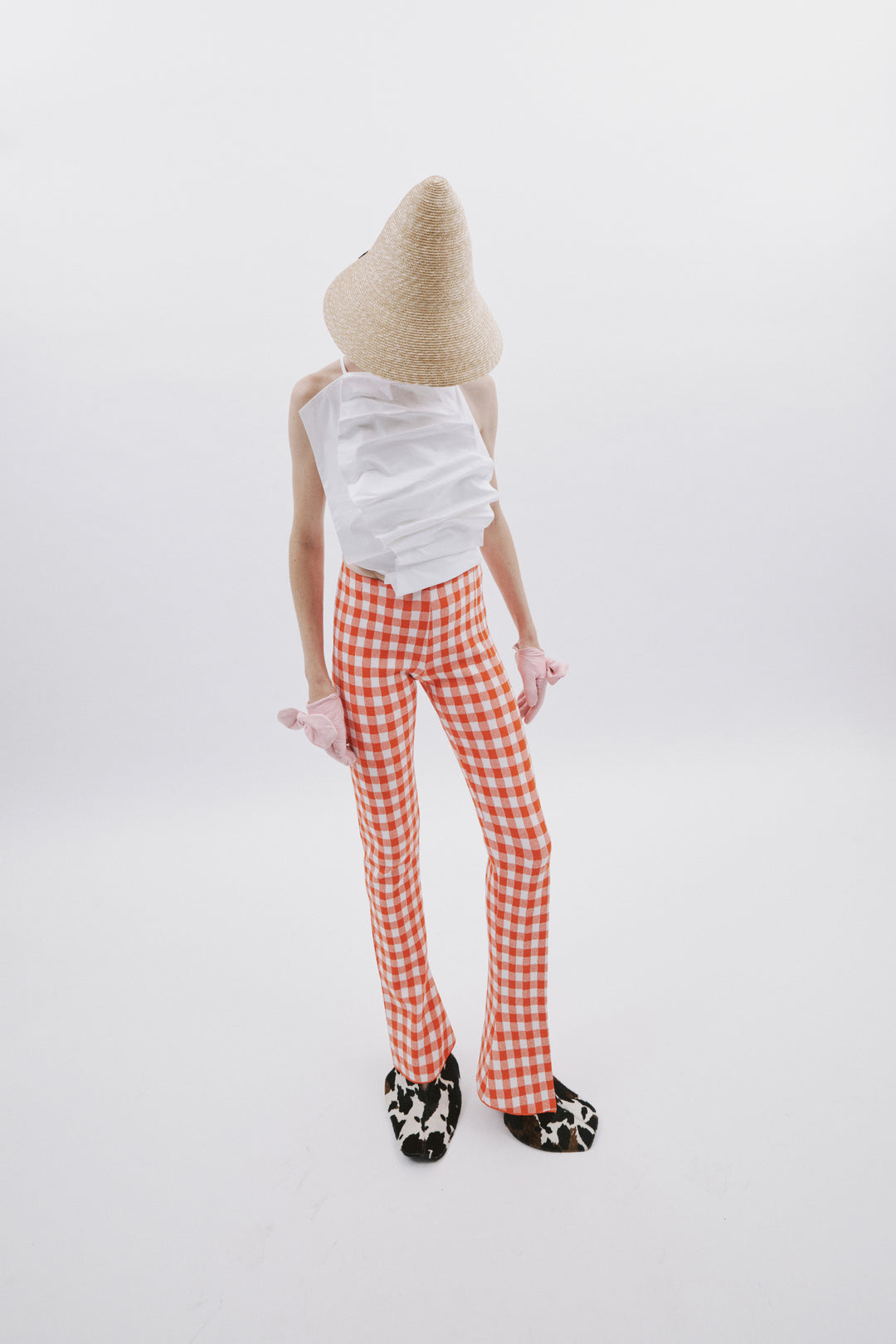 Open Back Bib-Front Top White