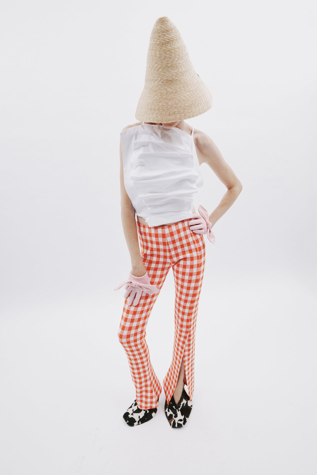 Open Back Bib-Front Top White