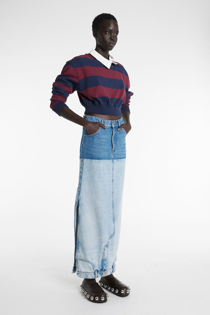 Twisted Collar Rugby Jersey Burgundy Navy