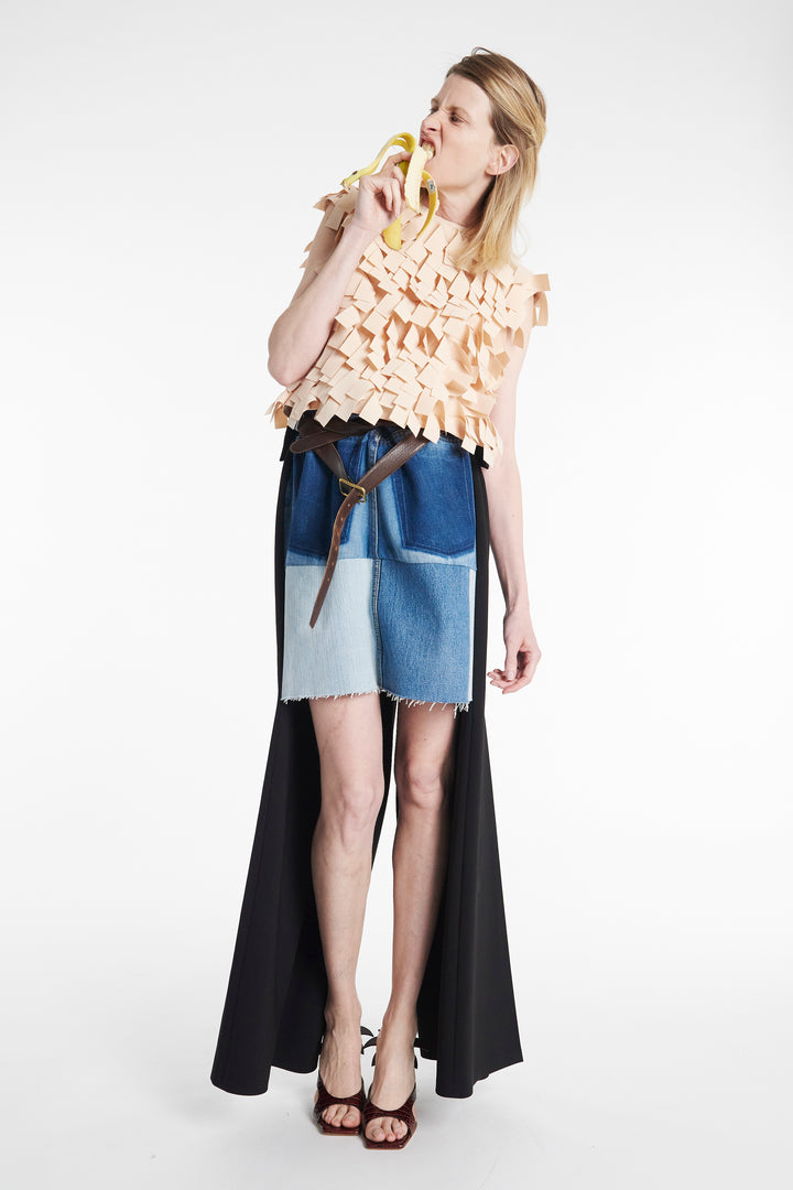 Top With Rectangle Detail Nude