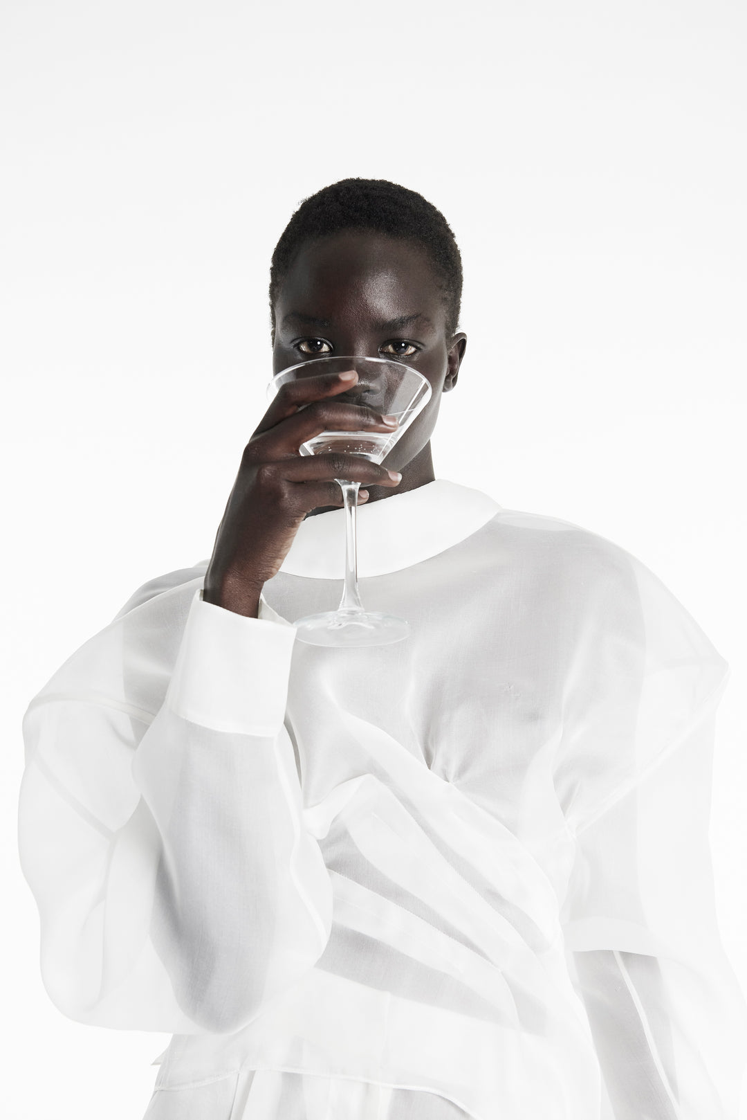 Organza Twisted Shirt White