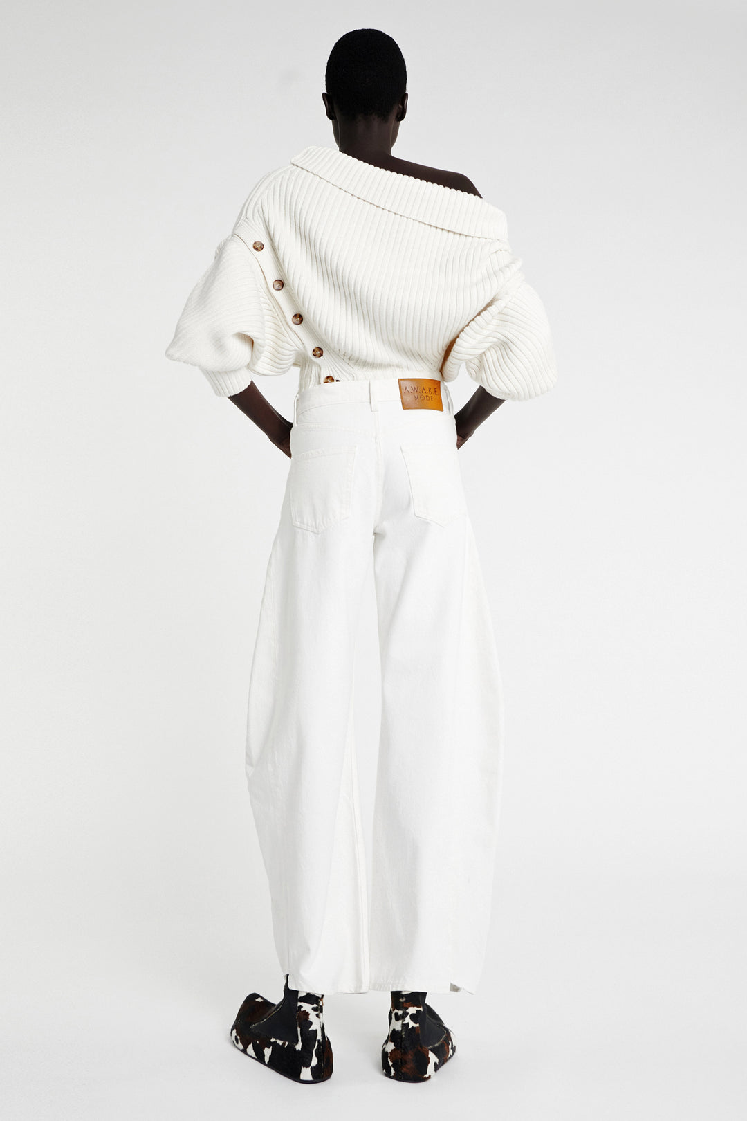 Denim Jeans With Inserts White Denim