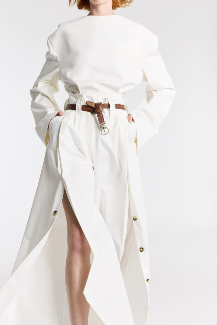 Full Split Wide Leg Trousers White