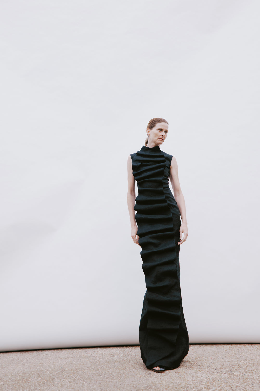 Bib-Front Maxi Dress Black