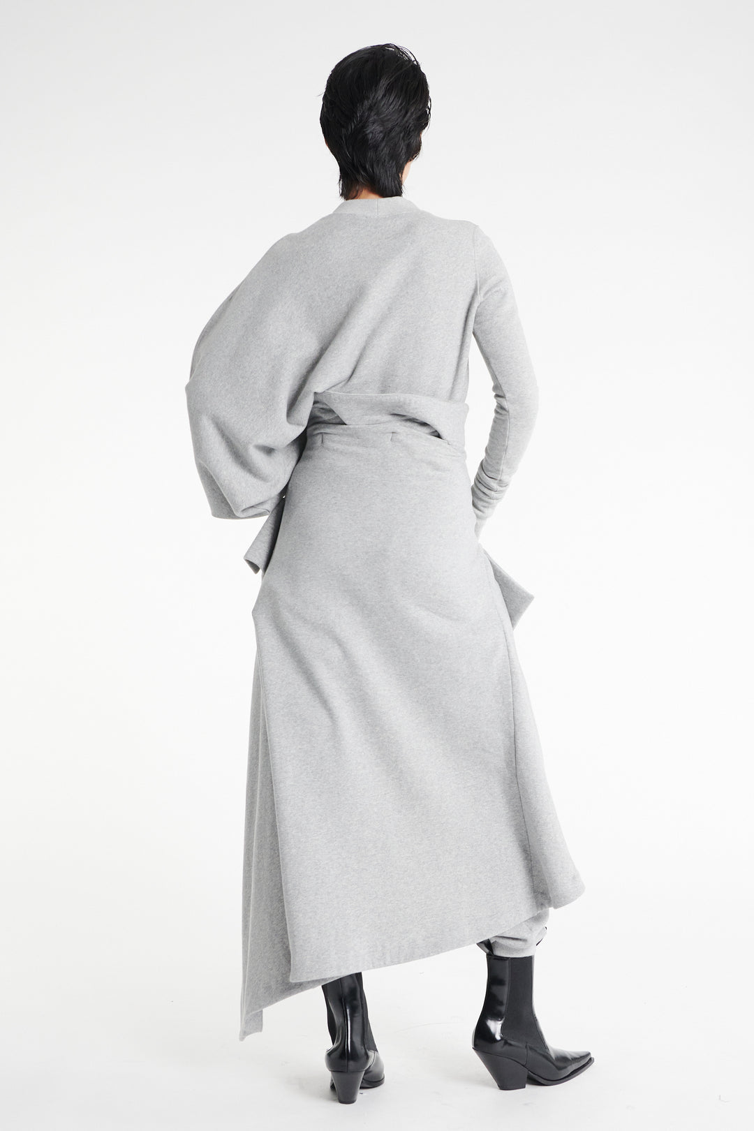 Jersey Slouched Sleeve Sweatshirt Grey Melange